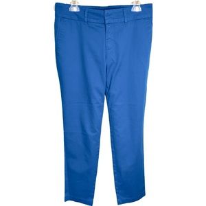 Kut from the Kloth Mosaic Blue Straight Cropped Trouser Dress Pants Stretch 2